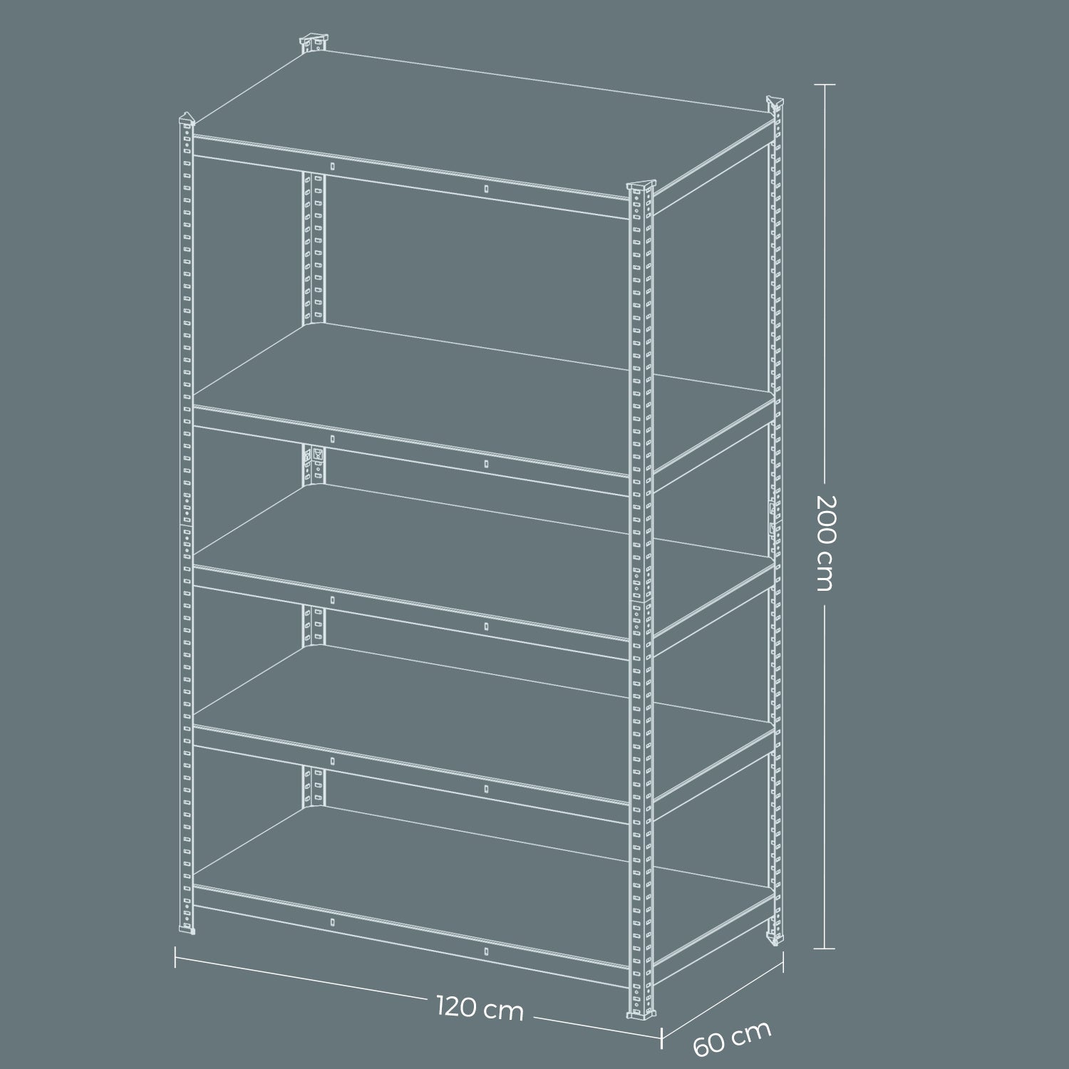 5-Tier Storage Shelving Unit – Metal – Brown and Black – Adjustable, Industrial Design, 650 kg Capacity