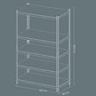 5-Tier Storage Shelving Unit – Metal – Brown and Black – Adjustable, Industrial Design, 650 kg Capacity