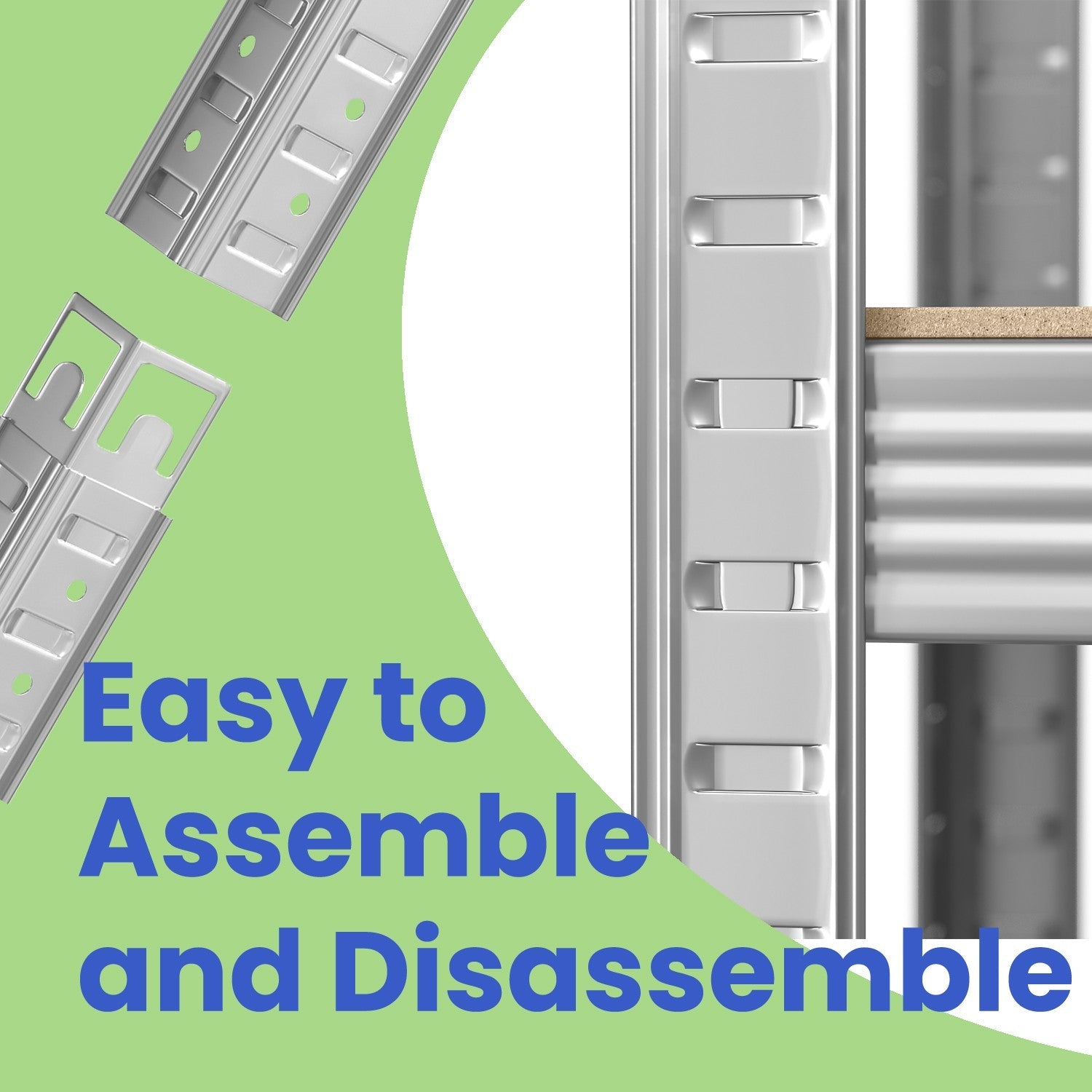 Storage Shelving Unit – Metal – Silver – 5-Tier, Adjustable, 650 kg Capacity