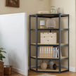 5-Tier Corner Shelf – Heavy Duty Metal – Silver and Natural Beige – 875 kg Load Capacity