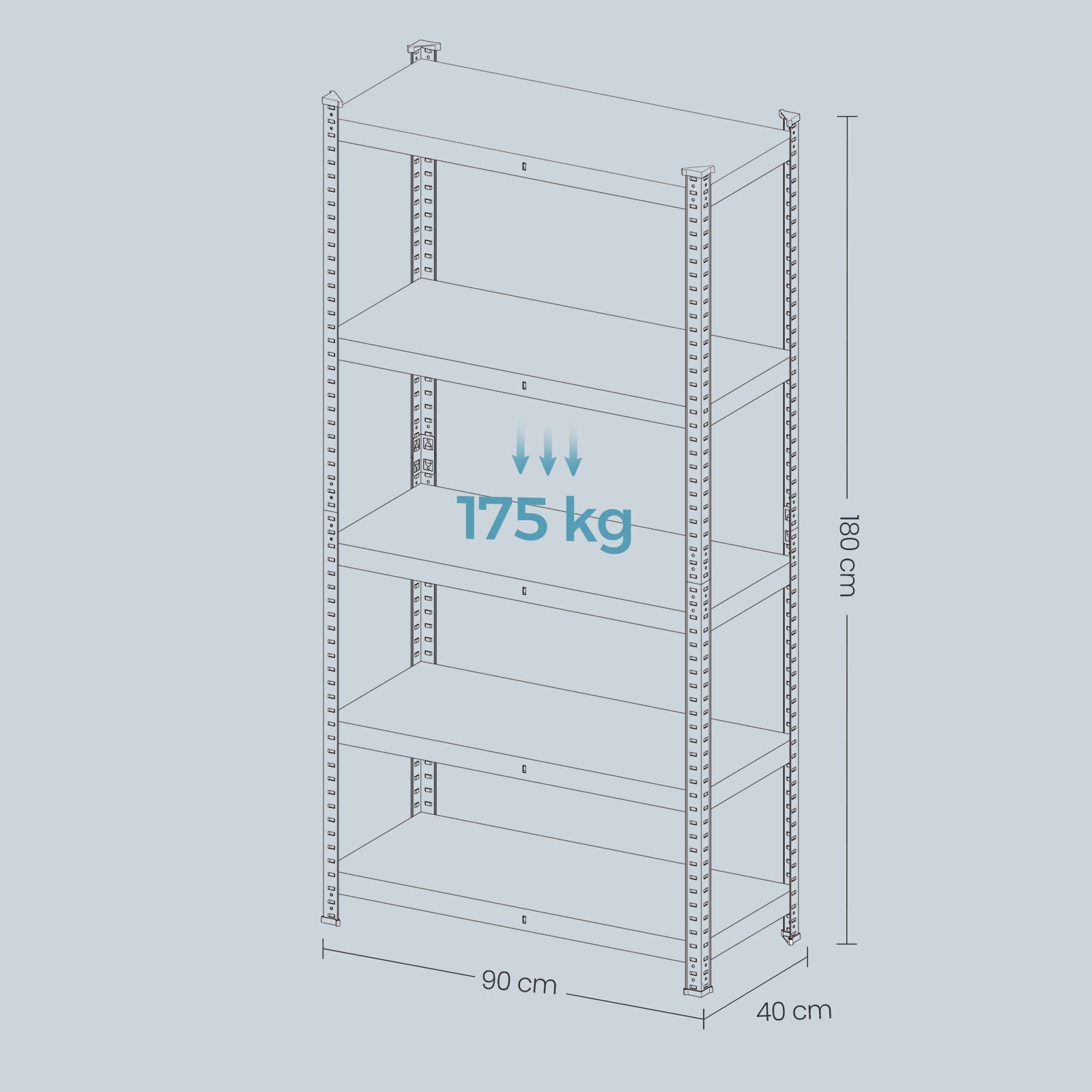 5-Tier Steel Shelving Unit – Silver/Greige and Black/Rustic Brown – Industrial Storage Solution – Adjustable Shelves, 650 kg Load Capacity