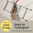 4-Step Ladder – Aluminium – Silver – Lightweight and Folding with Non-Slip Steps, Max. Weight Capacity 150 kg