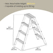 4-Step Ladder – Aluminium – Silver – Lightweight and Folding with Non-Slip Steps, Max. Weight Capacity 150 kg