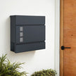 Lockable Wall-Mounted Mailbox – Metal – Black – Includes Newspaper Holder, Easy to Install