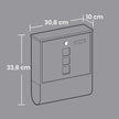 Mailbox – Copper Lock Cylinder – Anthracite Grey – Includes Newspaper Holder