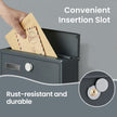 Wall Mounted Mailbox – Metal – Anthracite Grey – Copper Lock Cylinder with Newspaper Holder