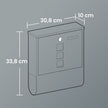 Wall Mounted Mailbox – Metal – Anthracite Grey – Copper Lock Cylinder with Newspaper Holder