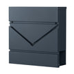 Lockable Wall-Mounted Mailbox – Metal – Anthracite Grey and Silver – Includes Newspaper Holder, Easy Installation