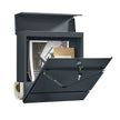 Lockable Wall-Mounted Mailbox – Metal – Anthracite Grey and Silver – Includes Newspaper Holder, Easy Installation
