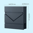 Lockable Wall-Mounted Mailbox – Metal – Anthracite Grey and Silver – Includes Newspaper Holder, Easy Installation