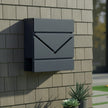 Lockable Wall-Mounted Mailbox – Metal – Anthracite Grey and Silver – Includes Newspaper Holder, Easy Installation