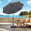 Garden Umbrella – Fabric – Grey – Height Adjustable with 30° Tilt and Portable Carry Bag, UPF 50+