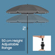 Garden Umbrella – Fabric – Grey – Height Adjustable with 30° Tilt and Portable Carry Bag, UPF 50+