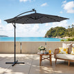 Cantilever Patio Parasol – Fabric – Grey – 32 Solar-Powered LED Lights, UPF 50+ Sun Protection