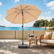 Garden Umbrella – Polyester – Beige – 30° Tilt and Height Adjustable with Portable Carry Bag, UPF 50+