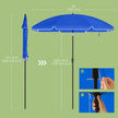 Garden Umbrella – Polyester – Beige – 30° Tilt and Height Adjustable with Portable Carry Bag, UPF 50+