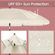 Garden Umbrella – Polyester – Beige – 30° Tilt and Height Adjustable with Portable Carry Bag, UPF 50+