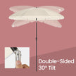 Garden Umbrella – Polyester – Beige – 30° Tilt and Height Adjustable with Portable Carry Bag, UPF 50+