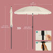 Garden Umbrella – Polyester – Beige – 30° Tilt and Height Adjustable with Portable Carry Bag, UPF 50+