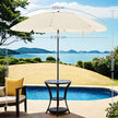 Patio Umbrella – Fabric – Beige – Double-Sided with 30° Tilt and Height Adjustable