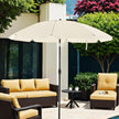 Patio Umbrella – Fabric – Beige – Double-Sided with 30° Tilt and Height Adjustable