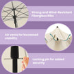 Patio Umbrella – Fabric – Beige – Double-Sided with 30° Tilt and Height Adjustable