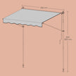 Retractable Awning – Fabric – Grey – Manual and Height-Adjustable with Crank