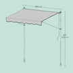 Retractable Awning – Fabric – Grey – Manual and Height-Adjustable with Crank