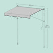 Retractable Awning – Fabric – Grey – Manual and Height-Adjustable with Crank
