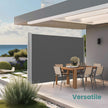 Extendable Side Shade – Steel – Anthracite Grey – Privacy Screen for Patio, Terrace, Garden, 180 x 450 cm