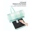 Picnic Blanket – Waterproof – Green and White – Foldable with Pegs – 300 x 200 cm