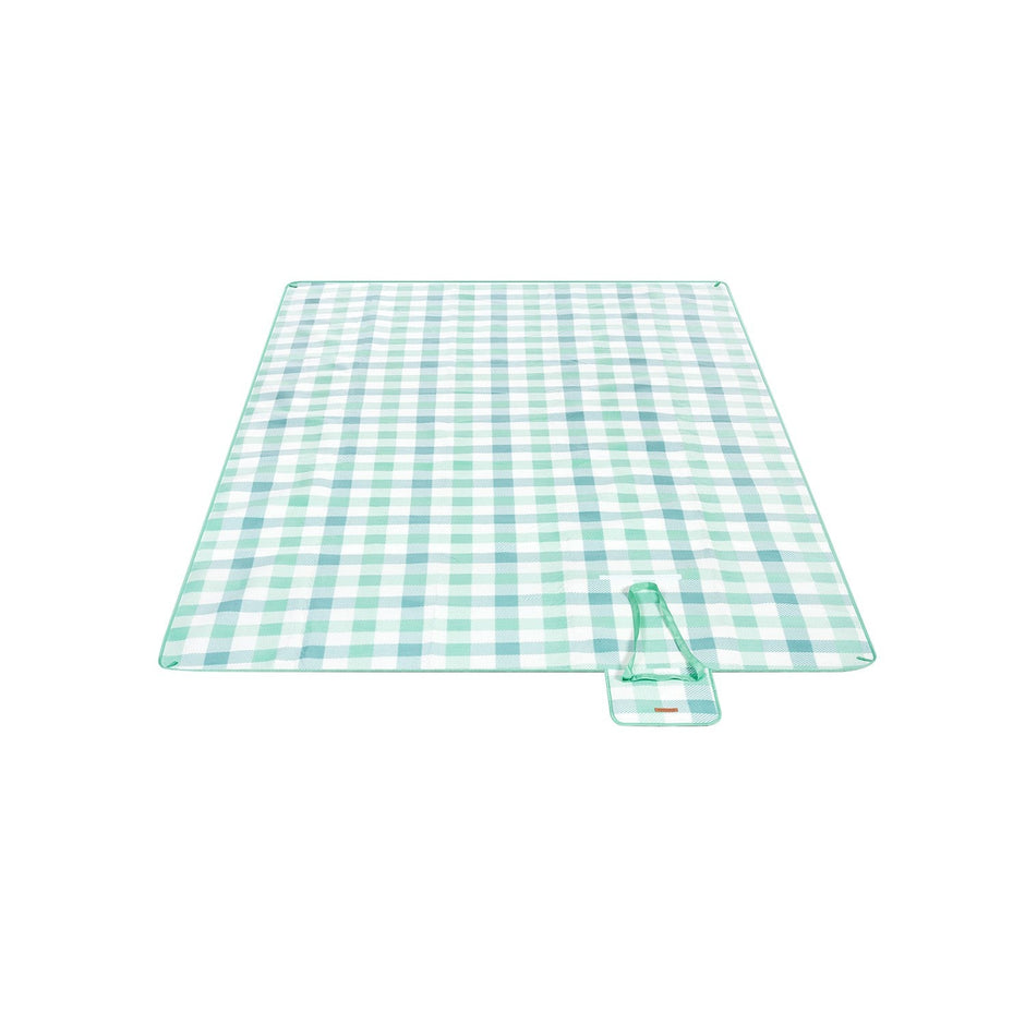 Picnic Blanket – Waterproof – Green and White – Foldable with Pegs – 300 x 200 cm