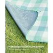 Picnic Blanket – Waterproof – Green and White – Foldable with Pegs – 300 x 200 cm