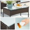 Outdoor Furniture Set – Polyrattan – Black and Beige – Complete 4-Piece Collection for Patio and Balcony