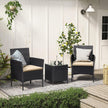 Outdoor Patio Furniture Set – Polyrattan – Brown and Taupe – Versatile for Patio, Balcony, and Backyard