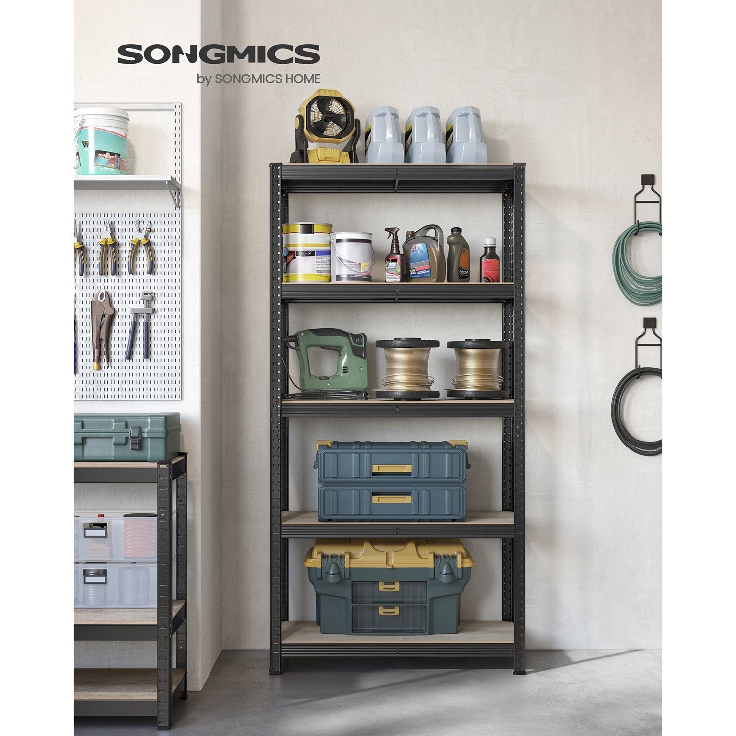 5-Tier Shelving Unit – Reinforced Steel – Silver – Adjustable Shelves – Max Load 875 kg