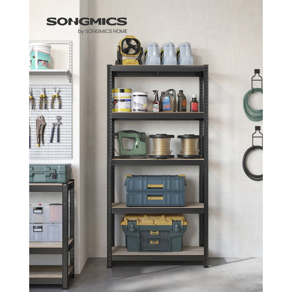 5-Tier Shelving Unit – Reinforced Steel – Silver – Adjustable Shelves – Max Load 875 kg