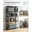 5-Tier Shelving Unit – Reinforced Steel – Silver – Adjustable Shelves – Max Load 875 kg