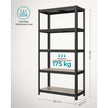 5-Tier Shelving Unit – Reinforced Steel – Silver – Adjustable Shelves – Max Load 875 kg