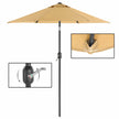 Garden Parasol Umbrella – Metal – Grey – UPF 50+ Protection, Tiltable, 2 m