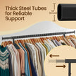 Heavy-Duty Clothes Rack – Metal – Matte Black – Extendable Rod, 286.6 lb Load Capacity, Wheeled