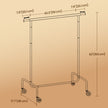 Heavy-Duty Clothes Rack – Metal – Matte Black – Extendable Rod, 286.6 lb Load Capacity, Wheeled