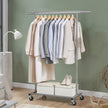 Clothes Rack – Metal – Silver – Heavy Duty, Extendable, Portable, Load Capacity 90 kg