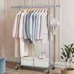 Clothes Rack – Metal – Silver – Heavy Duty, Extendable, Portable, Load Capacity 90 kg