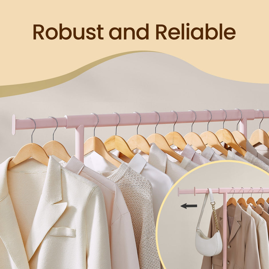 Clothes Rack – Metal – Silver – Heavy Duty, Extendable, Portable, Load Capacity 90 kg