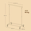Clothes Rack – Metal – Silver – Heavy Duty, Extendable, Portable, Load Capacity 90 kg