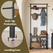Coat Rack – Steel – Hazelnut Brown and Black – 4-in-1 Design with Shoe Storage Bench