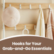 Coat Rack Stand with Shoe Storage Bench – Oak and Cream – Industrial Design with Hooks