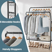 Clothing Rack – Metal – Heavy Duty – Portable with Storage Shelves and Hooks