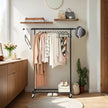 Garment Rail – Metal – Black – Adjustable, Heavy Duty with Wheels and 100 kg Load Capacity
